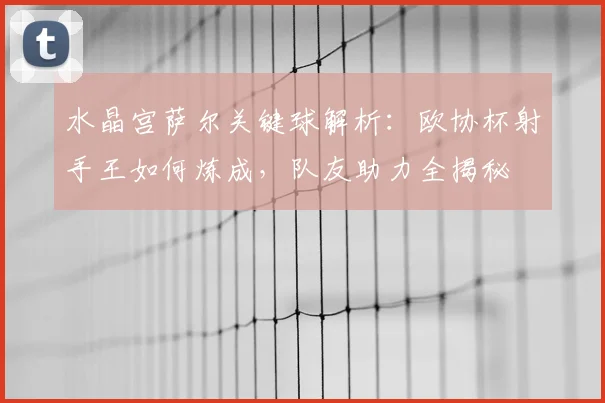水晶宫萨尔关键球解析:欧协杯射手王如何炼成,队友助力全揭秘