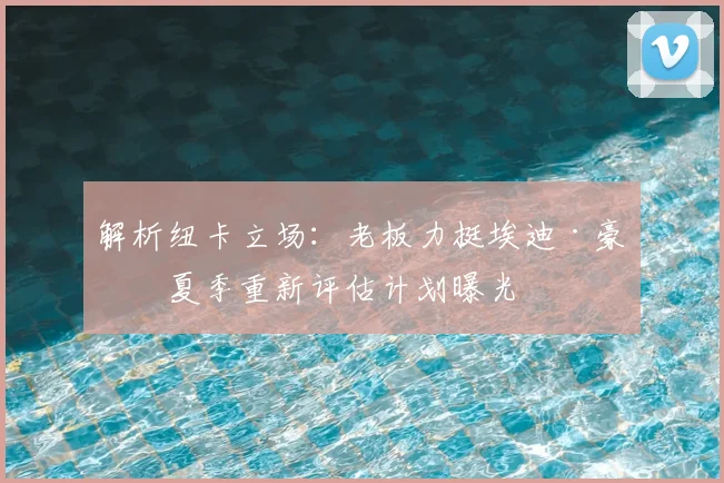 解析纽卡立场:老板力挺埃迪·豪,夏季重新评估计划曝光